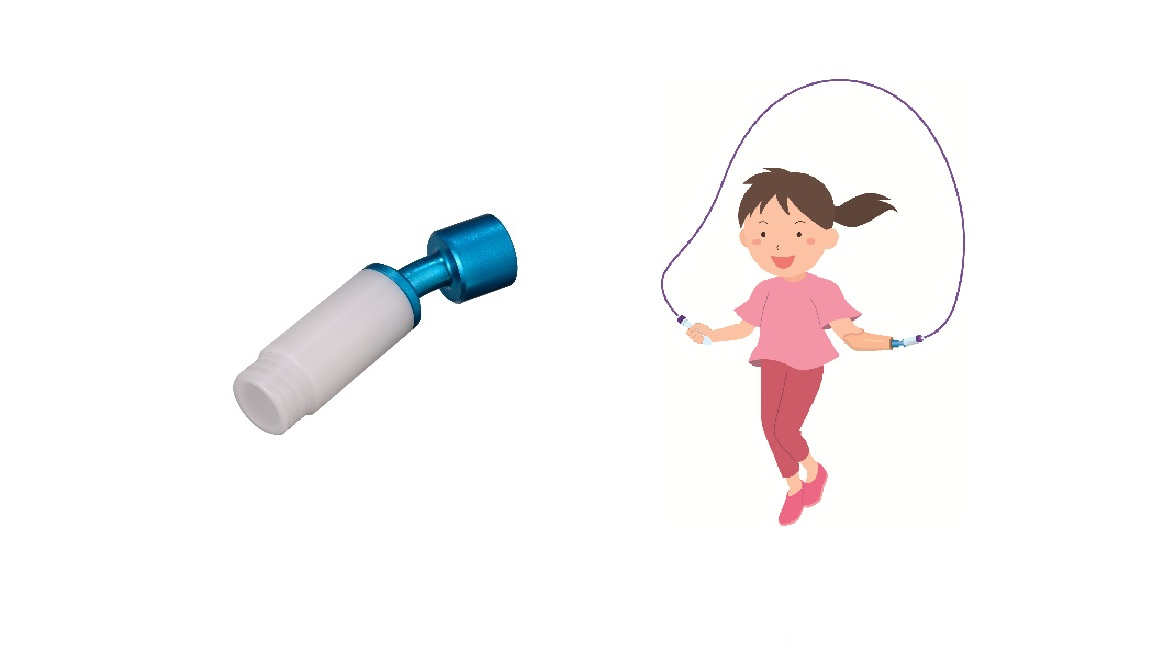 ・PH0220　プエルハンド　スキッピー　　　　　　　　体育授業などに使用できる縄跳び用手先具。市販の縄跳び取り付け用の樹脂部品つきです。